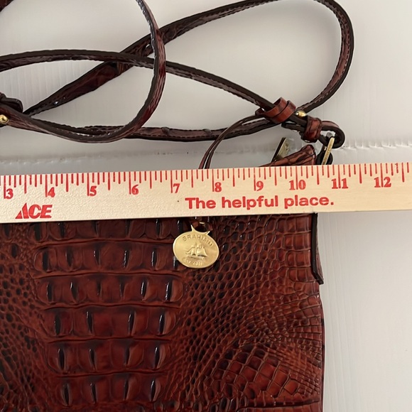 NWT Brahmin Jody Pecan Melbourne Croc-Embossed Leather Crossbody - Picture 14 of 16